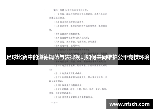 足球比赛中的道德规范与法律规则如何共同维护公平竞技环境